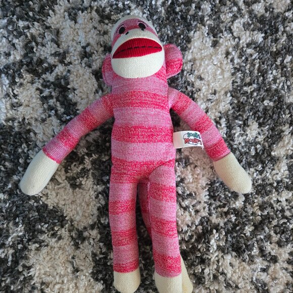 Pink Sock Monkey Stuffed Animal - Picture 1 of 3